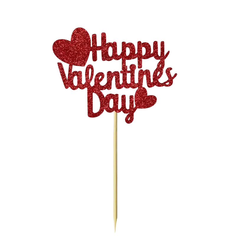 Happy Valentine’s Day Tårttoppare – Glittrande Dekoration för Kärleksfulla Firanden