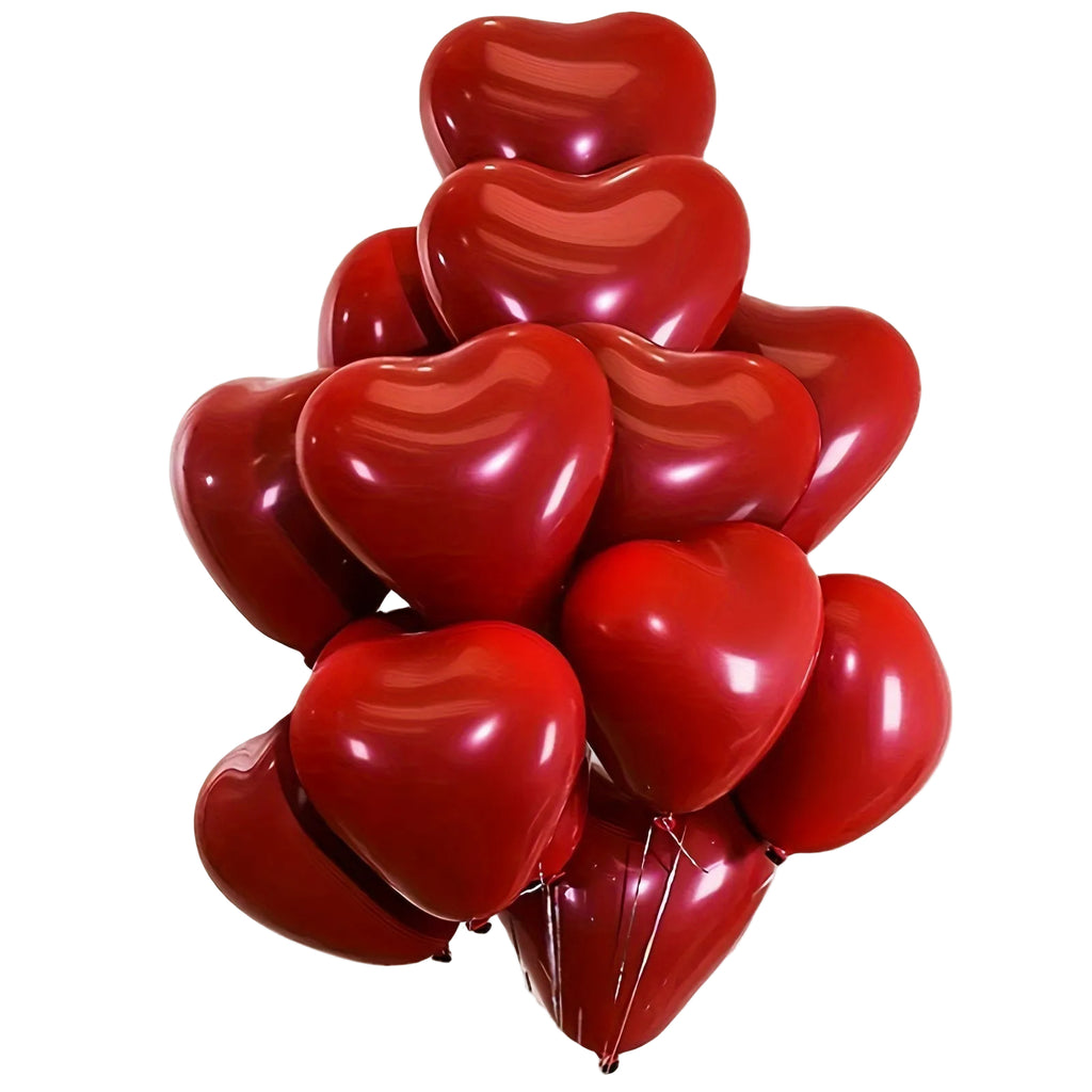 35-pack Röda Hjärtballonger — Festliga & Romantiska Dekorationer