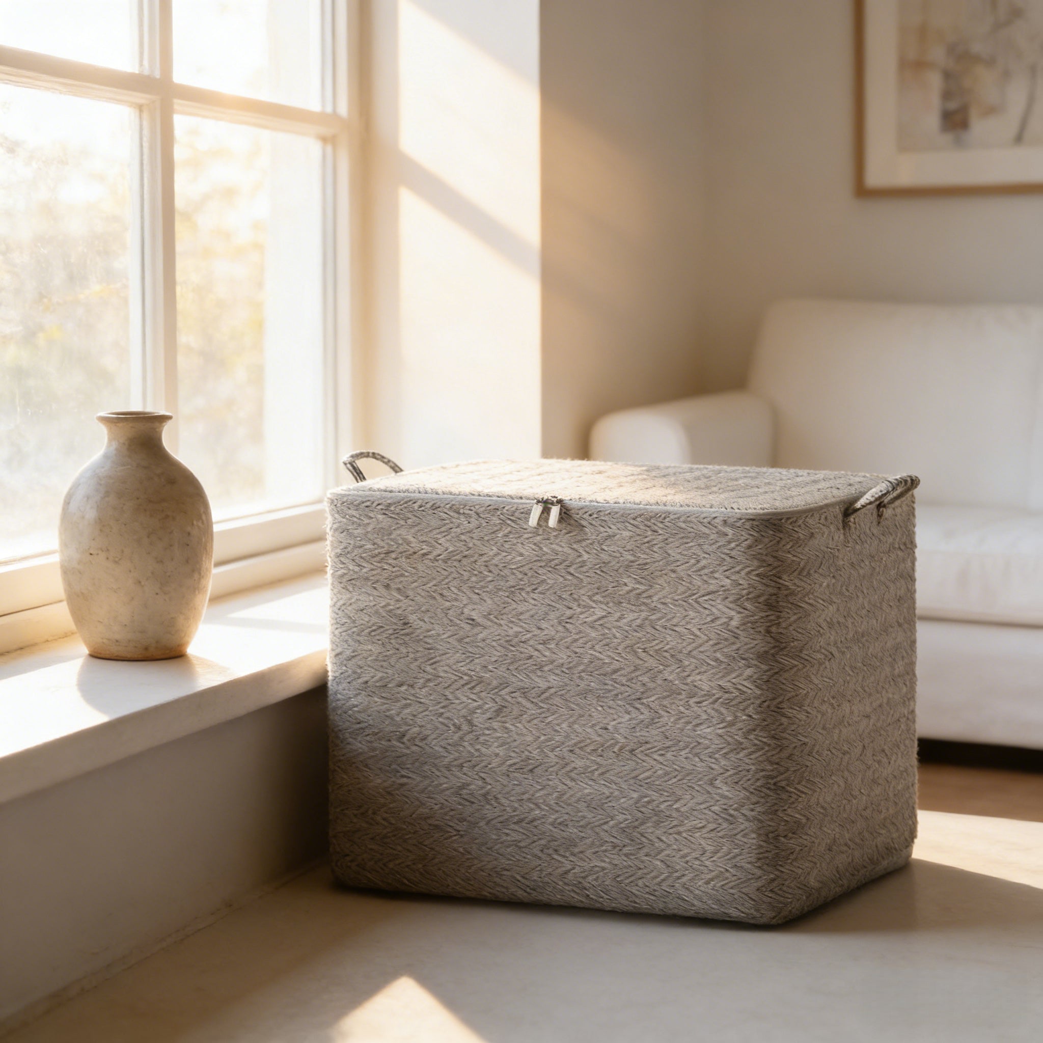 Stor fällbar förvaringslåda med lock & stor kapacitet