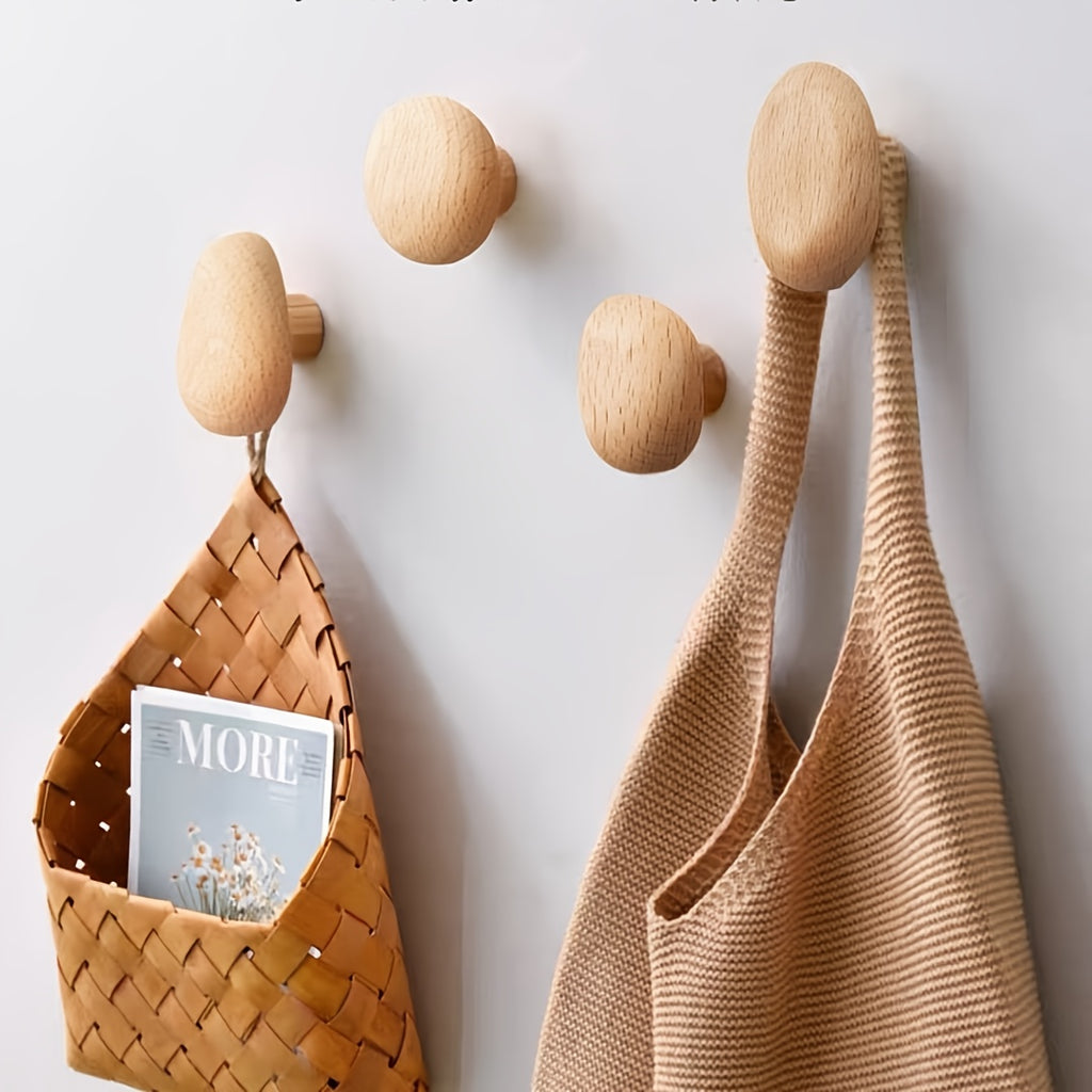 Träkrokar i Organisk Form (4-pack)