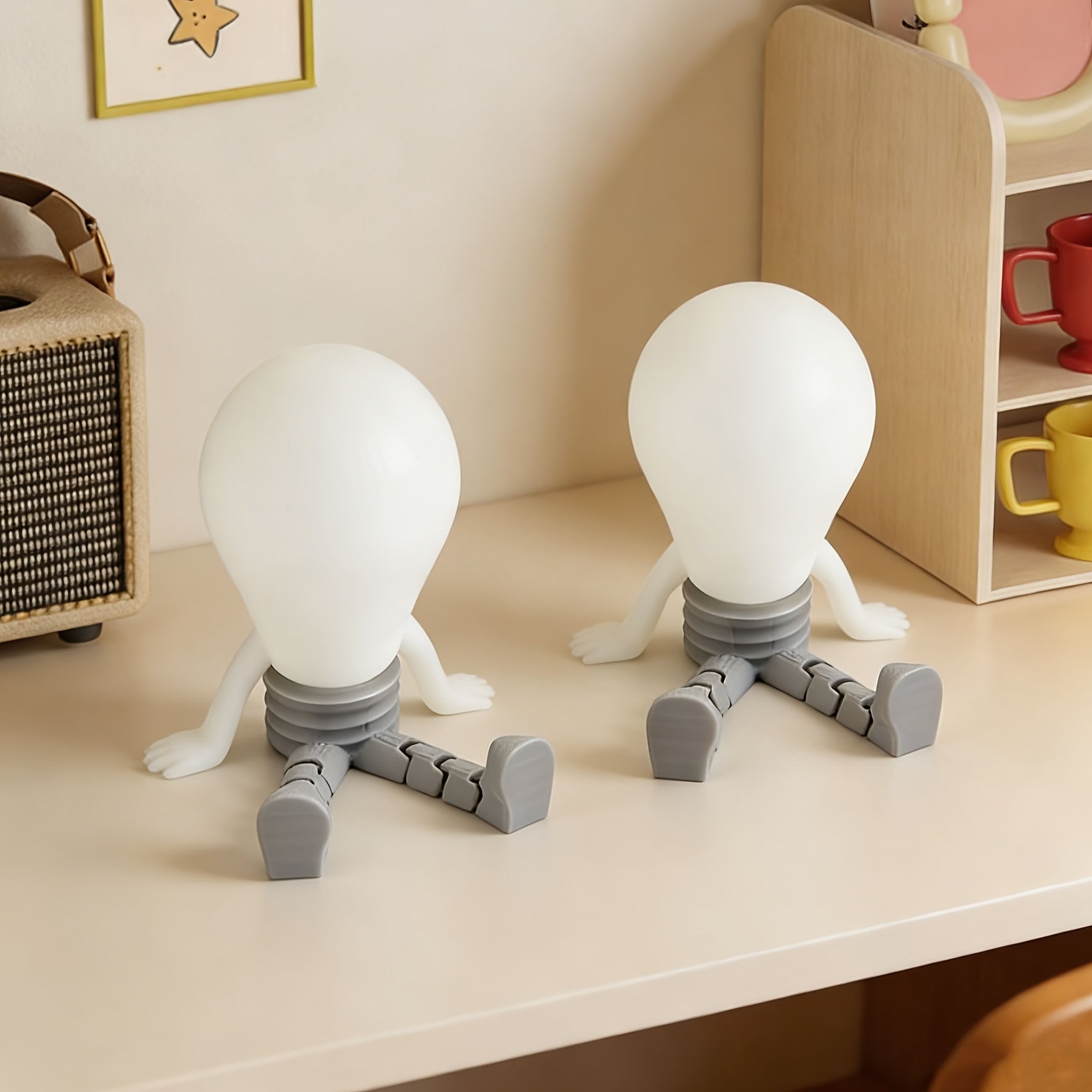 Lekfull 3D-figur som lyser upp rummet