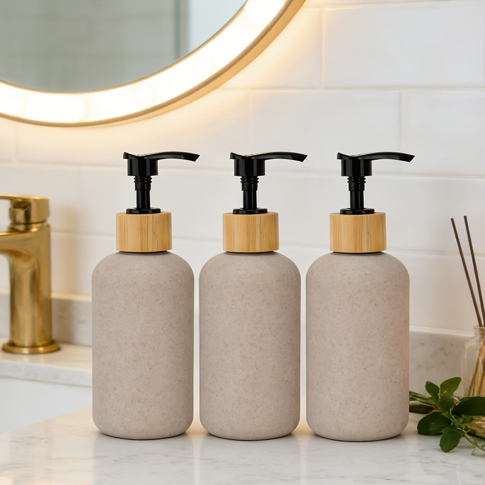 Eleganta Pumpflaskor i Beige & Svart – 3-pack