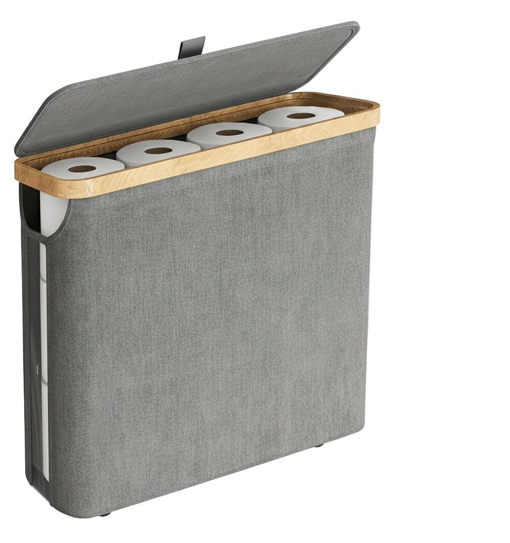 Toalettpappershållare med Lock – 12 rullars Kapacitet