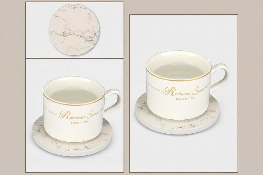 Keramikunderlägg i Marmorlook – Stilrent Skydd för Ditt Bord