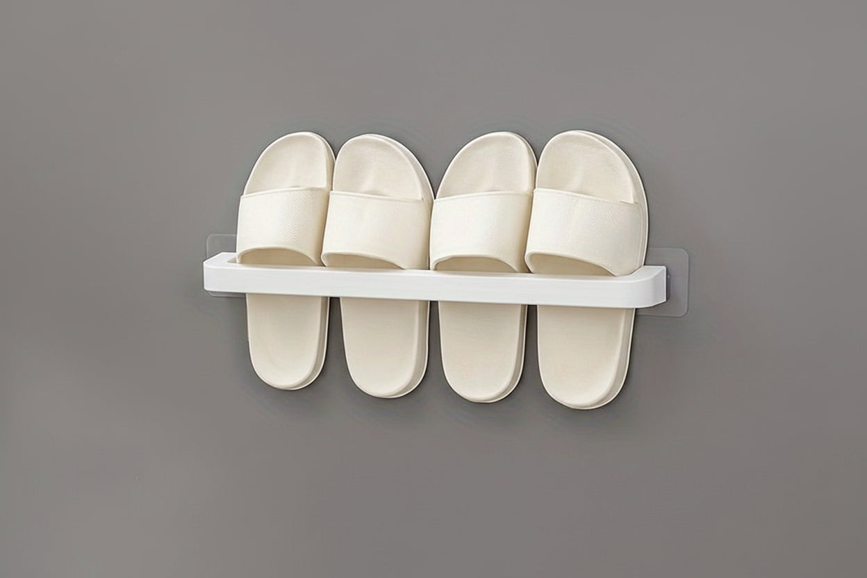 Väggmonterad sko- & toffelhylla utan borrning