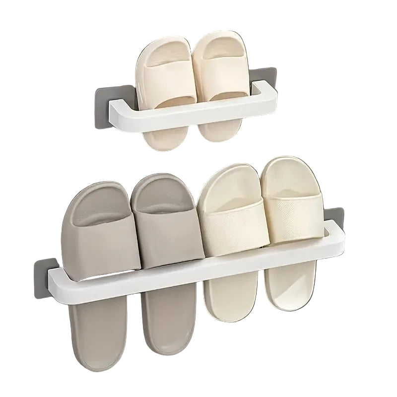 Väggmonterad sko- & toffelhylla utan borrning