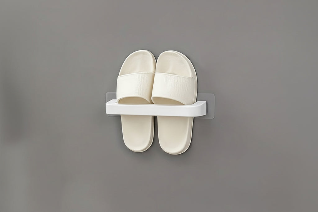 Väggmonterad sko- & toffelhylla utan borrning