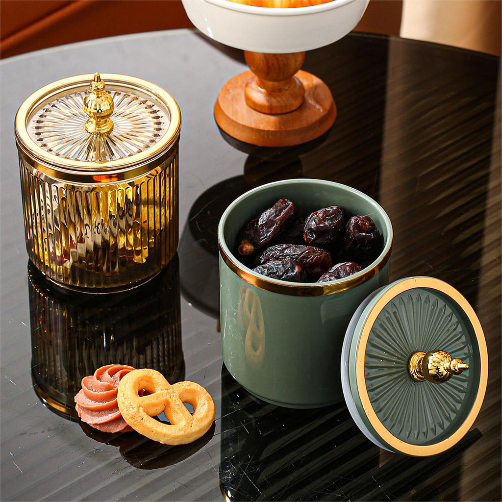 Grön  Förvaringsburk med Lock – Stilren & Multifunktionell