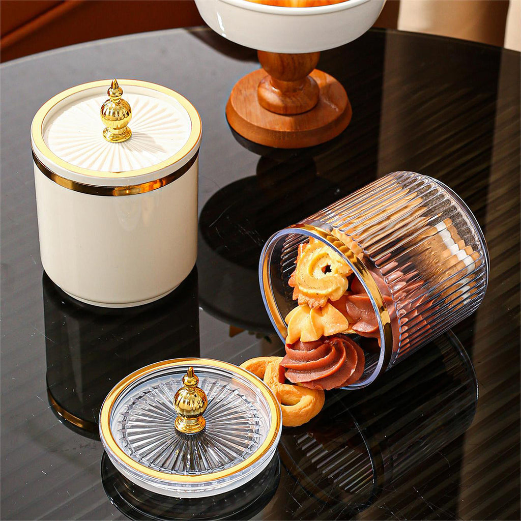 Vit Förvaringsburk med Lock – Stilren & Multifunktionell