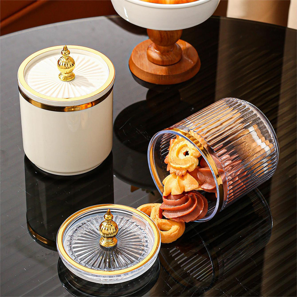 Vit Förvaringsburk med Lock – Stilren & Multifunktionell