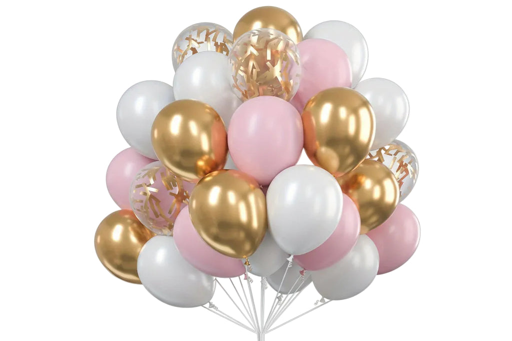 Exklusivt ballongset i Rosa & Vitt (30 st)