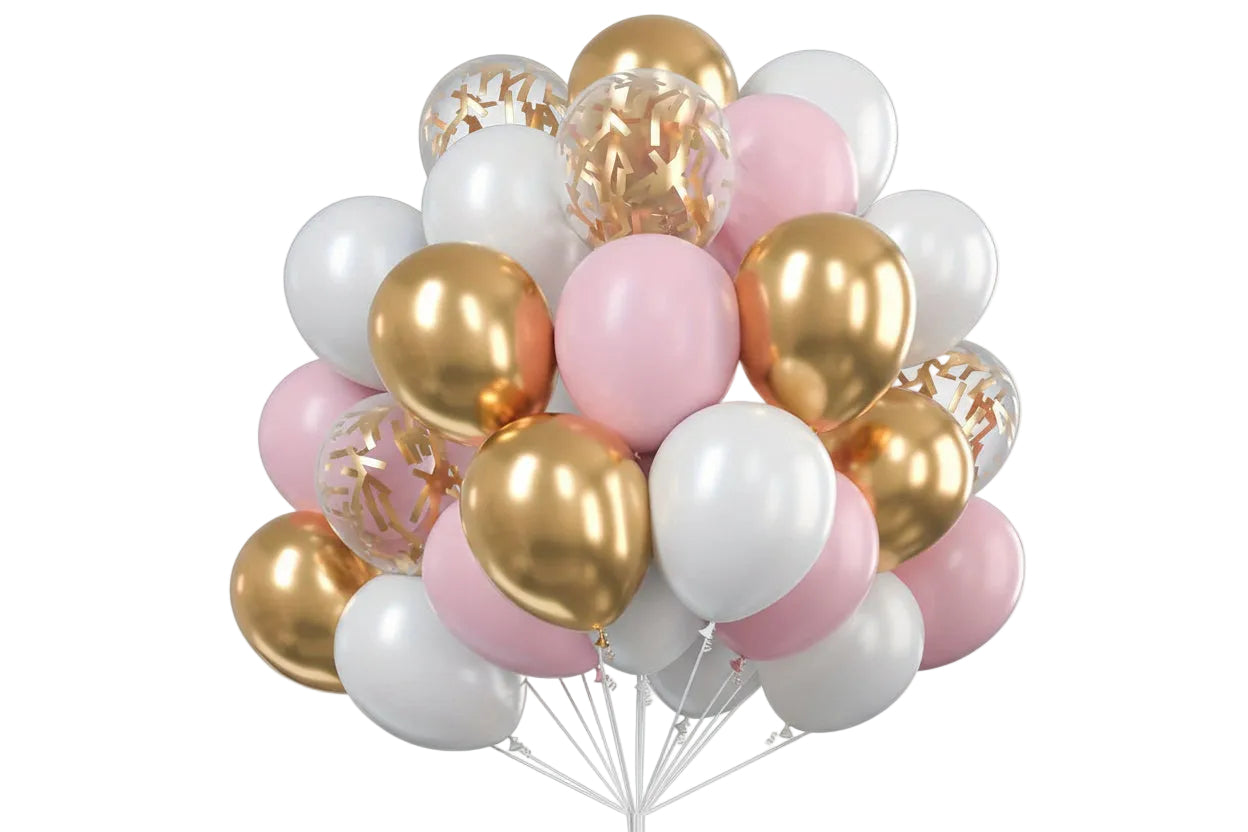 Exklusivt ballongset i Rosa & Vitt (30 st)