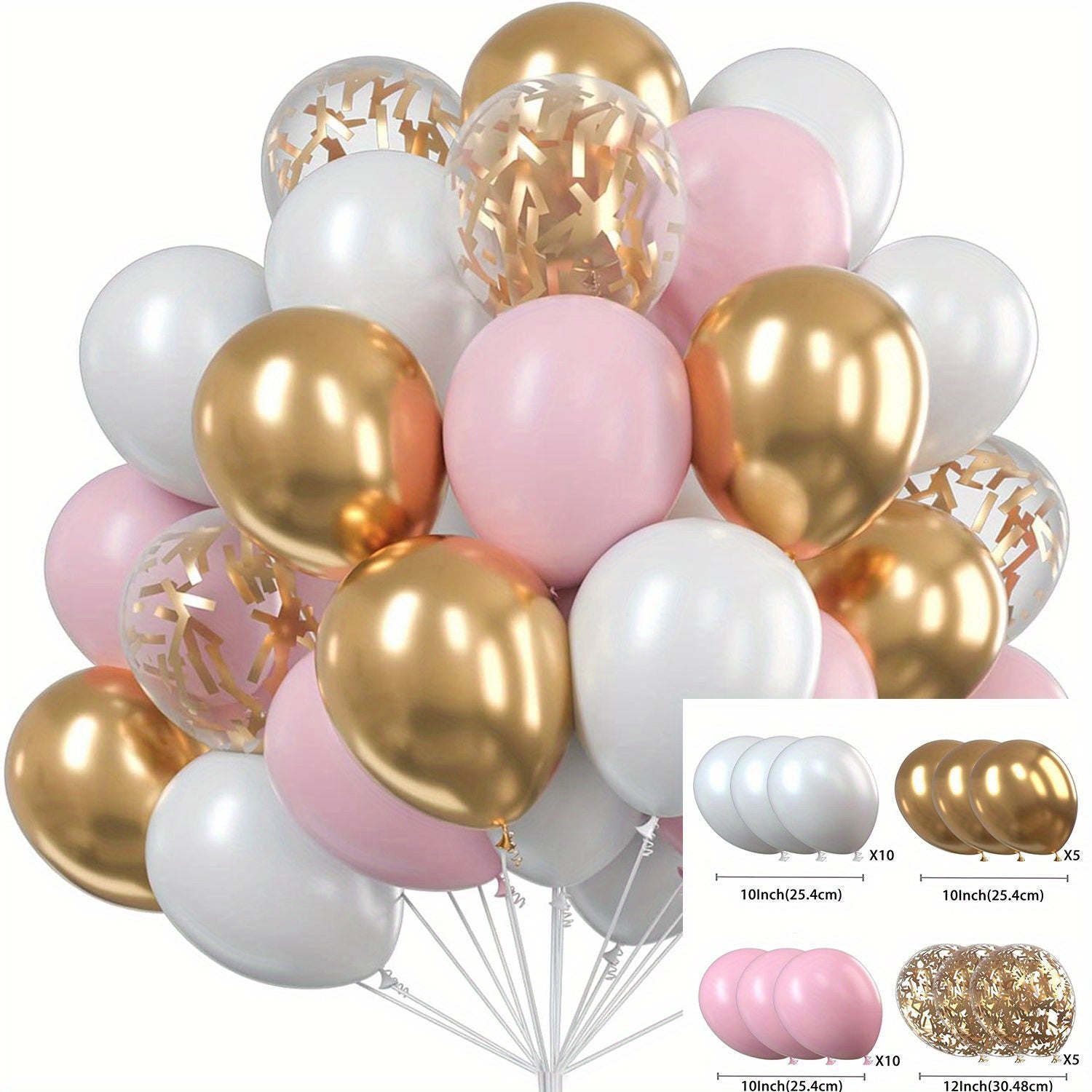 Exklusivt ballongset i Rosa & Vitt (30 st)