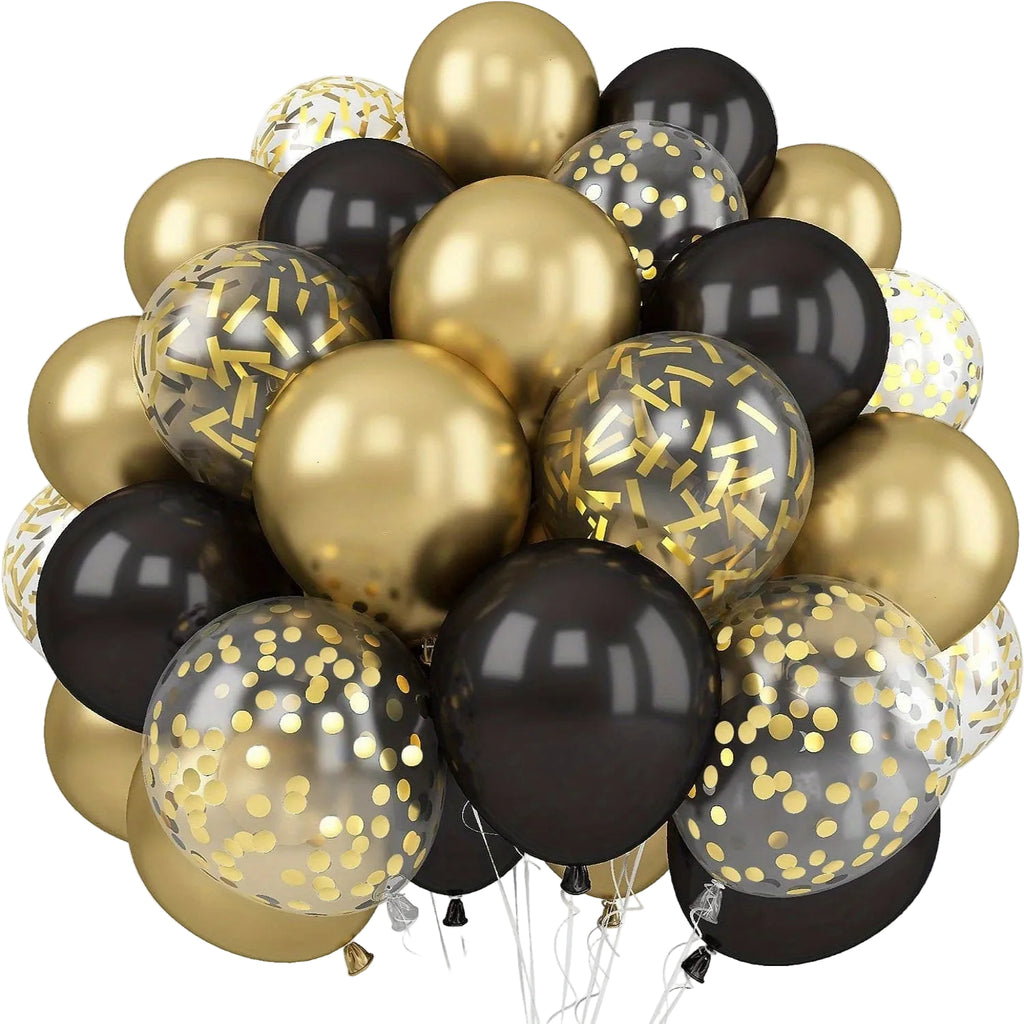 Exklusivt ballongset i Guld & Svart (30 st)