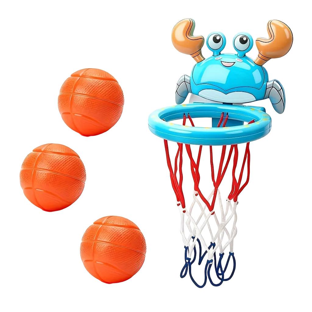 Mini Basketbollring med Kraba – Rolig Badleksak med Sugkoppar för Barn