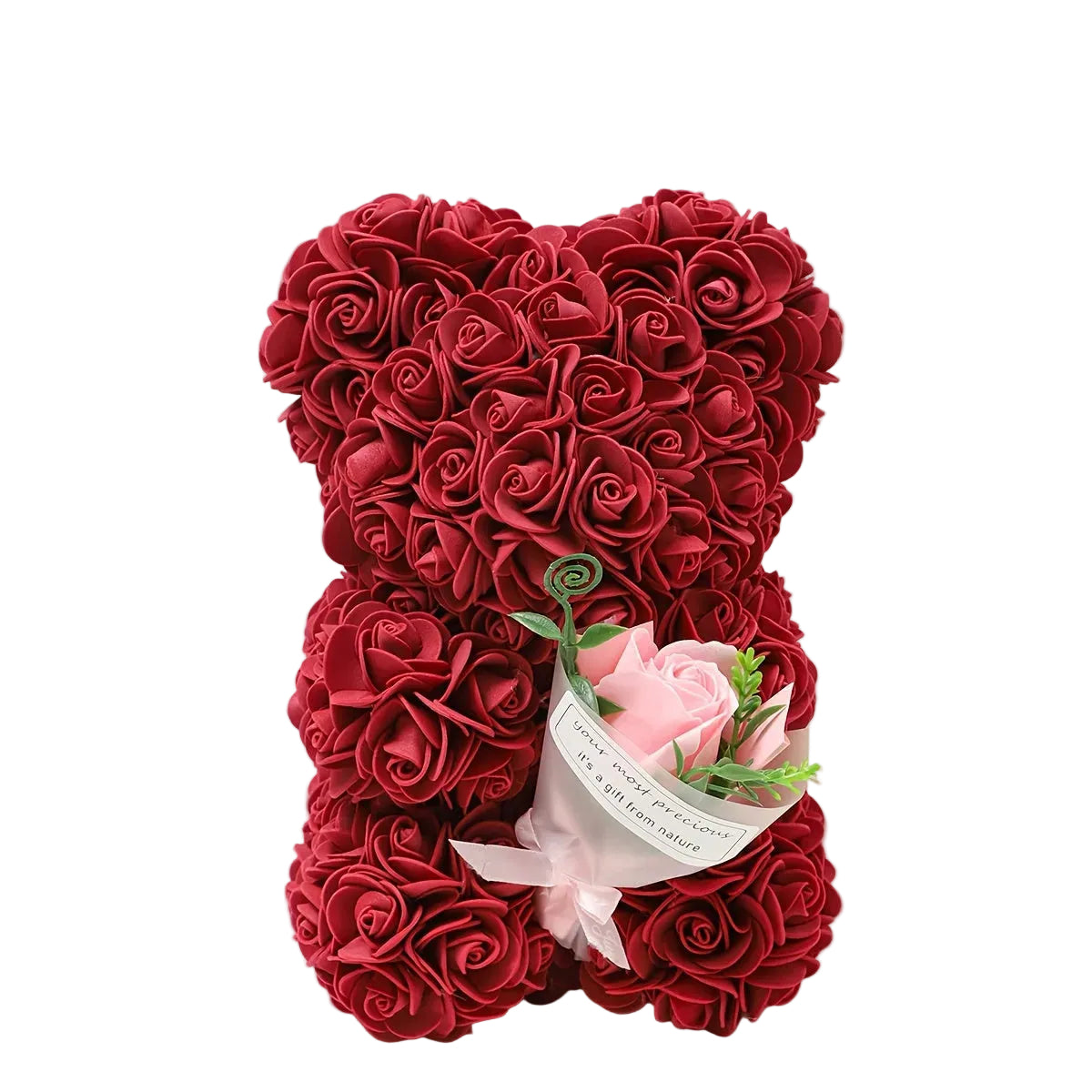 Turkos rosbjörn med bukett – En Tidlös Gåva för Kärlek & Hemmet