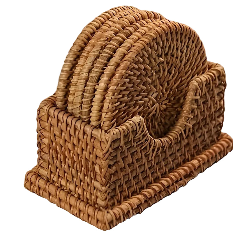 Handvävda underlägg med matchande hållare