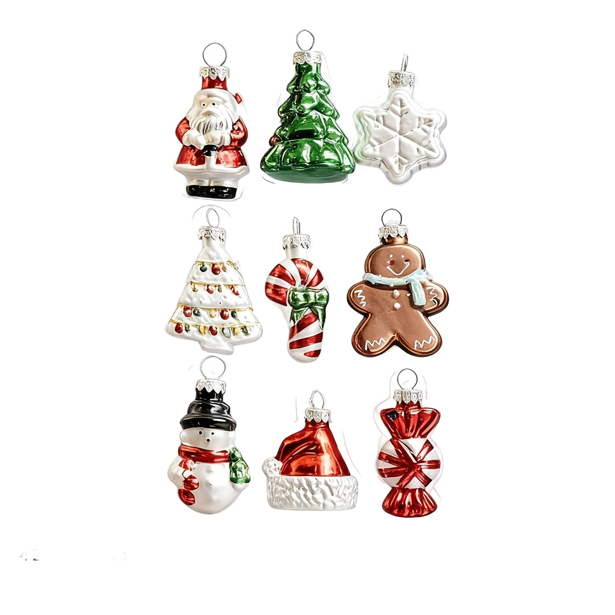 9-pack Glasjulgranspynt – Juldekorationer för Gran & Hem