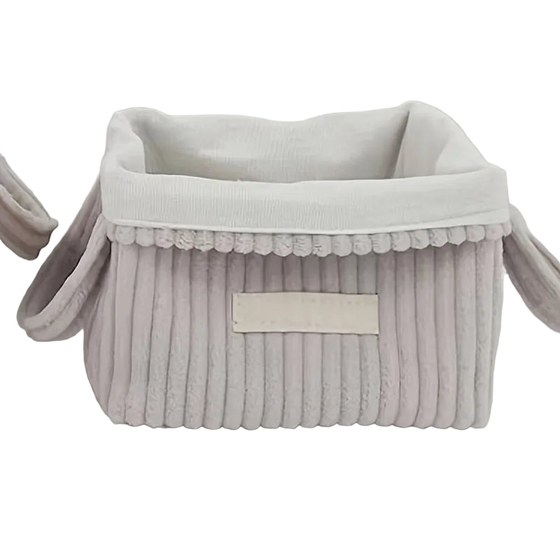 Grå Förvaringskorg med Handtag – Rymlig & Mångsidig Organizer