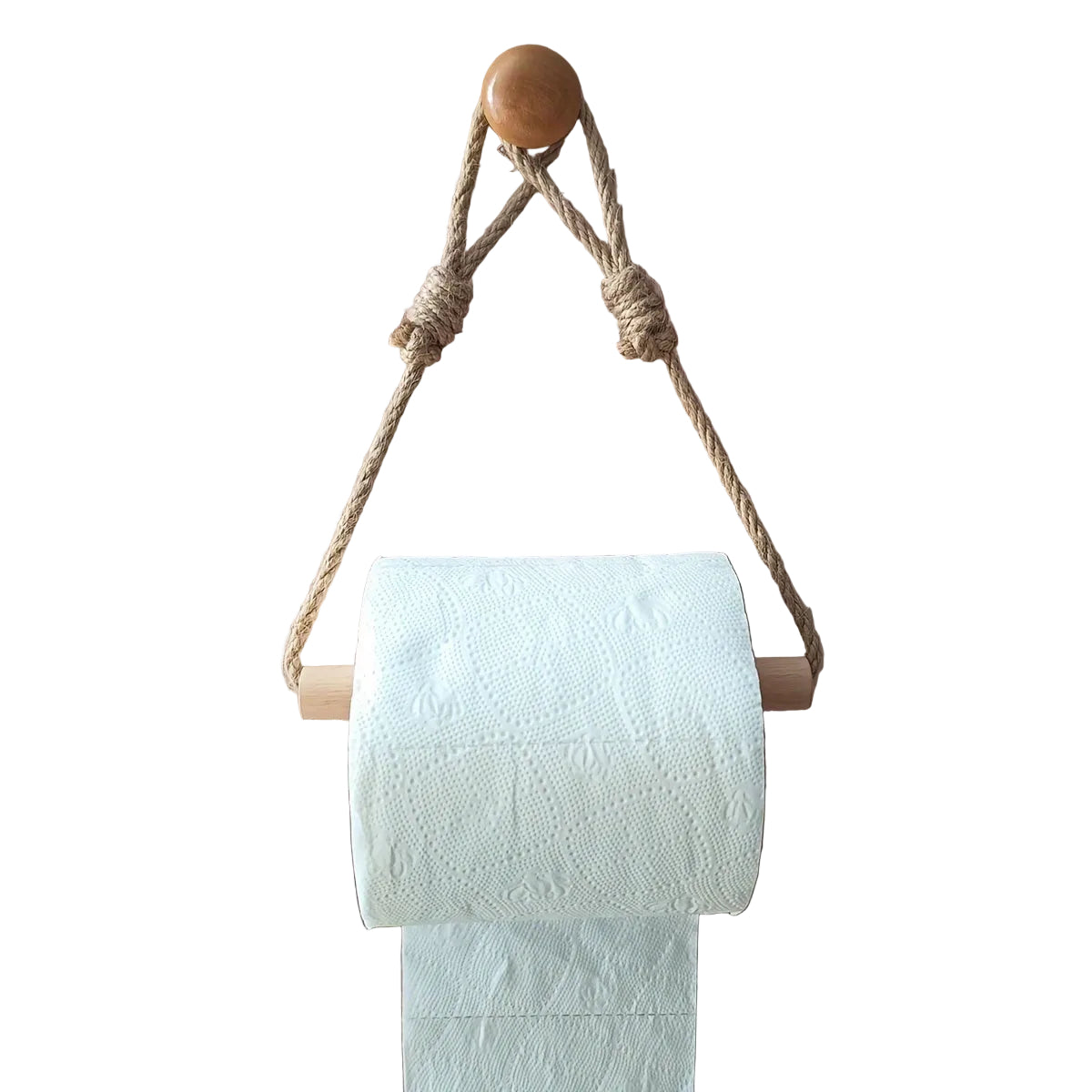 Rustik Toalettpappershållare i Rep & Trä