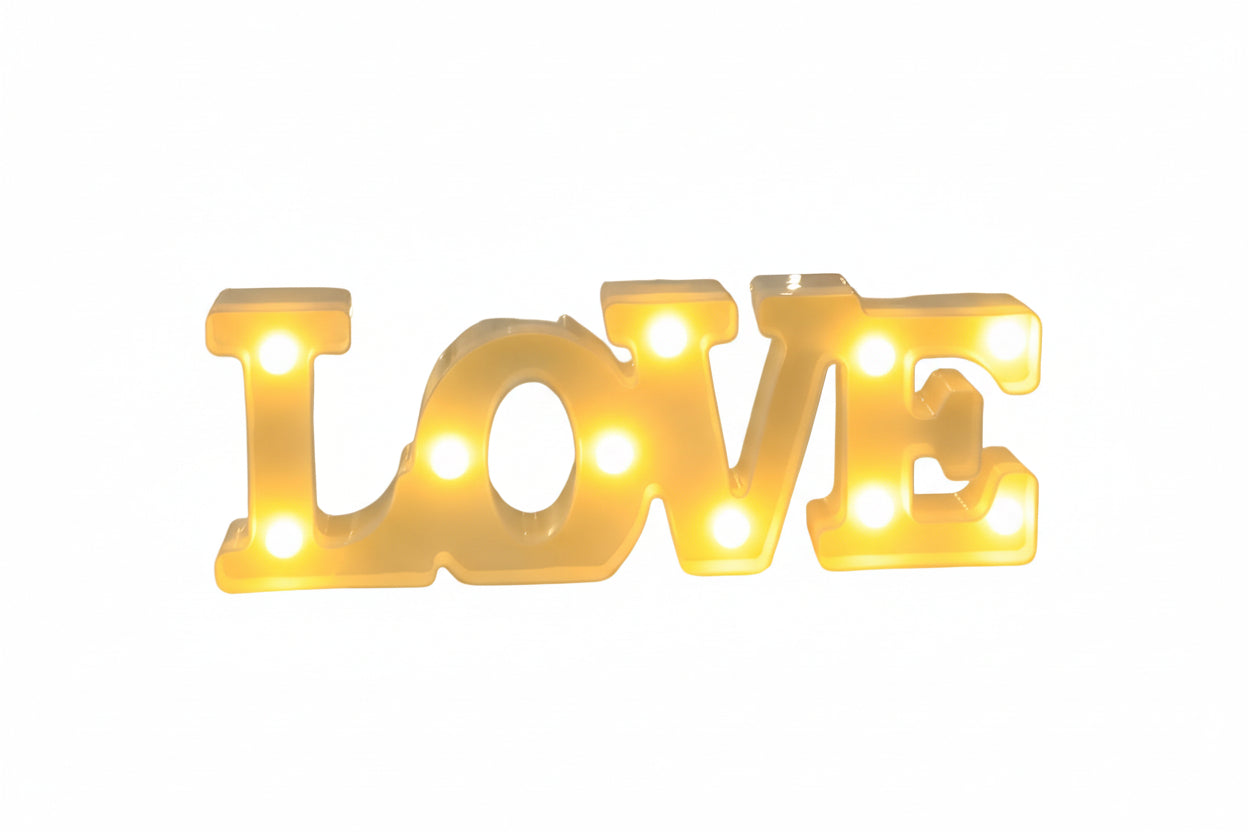LOVE LED Bokstavslampa – Romantisk Stämningsbelysning för Hem & Fest