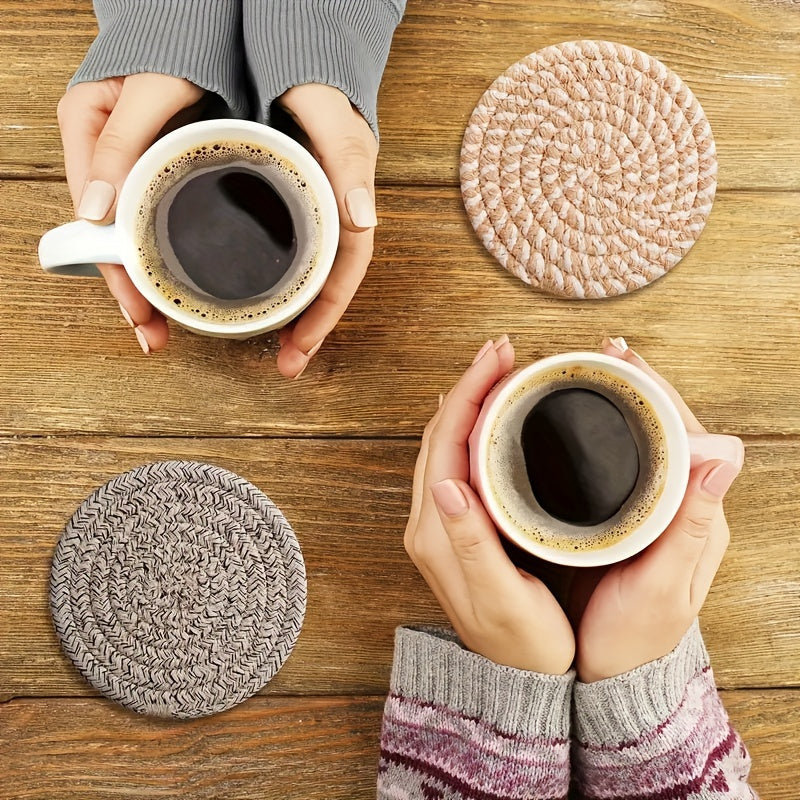 Vävda Naturunderlägg – Absorberande bordskydd med stilrent metallställ