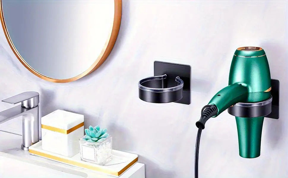 Väggmonterad Hårtorkhållare utan Borrning – Smart Badrumsorganizer