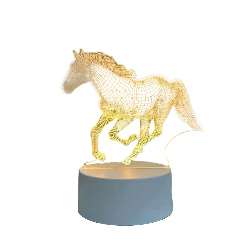 Galopperande Häst 3D Nattlampa – Elegant LED-belysning för Stämningsfull Inredning