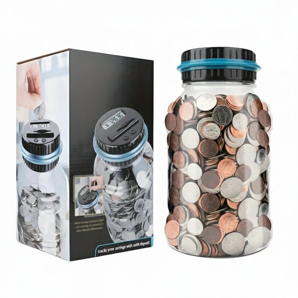 Digital Myntbehållare med LCD-display