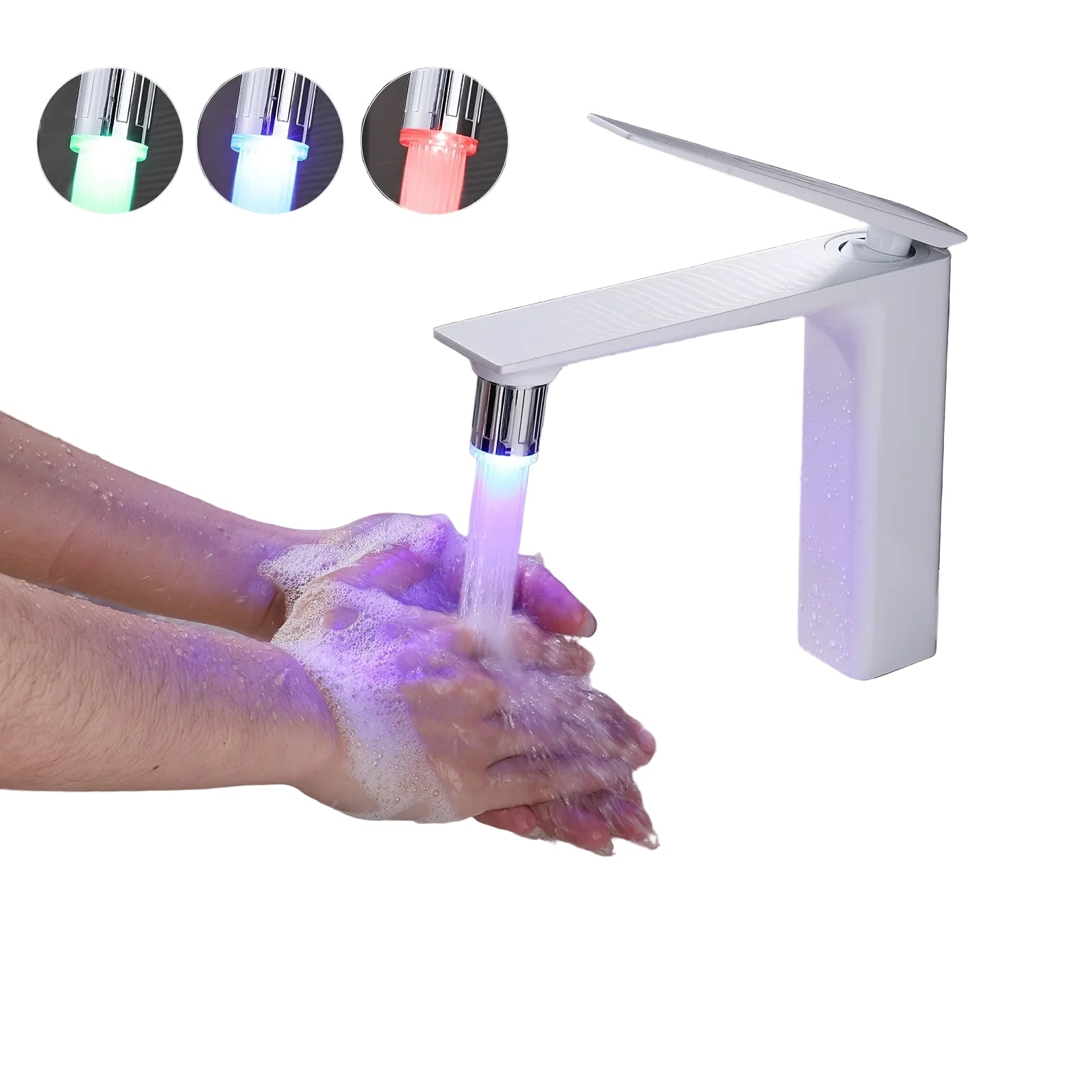 Temperaturstyrd LED-Kran – Färgskiftande Ljus för Kök & Badrum