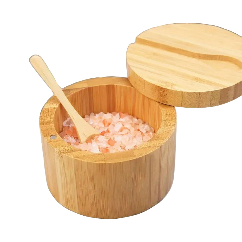 Smart Bambu Saltbox – Kryddförvaring med integrerad sked