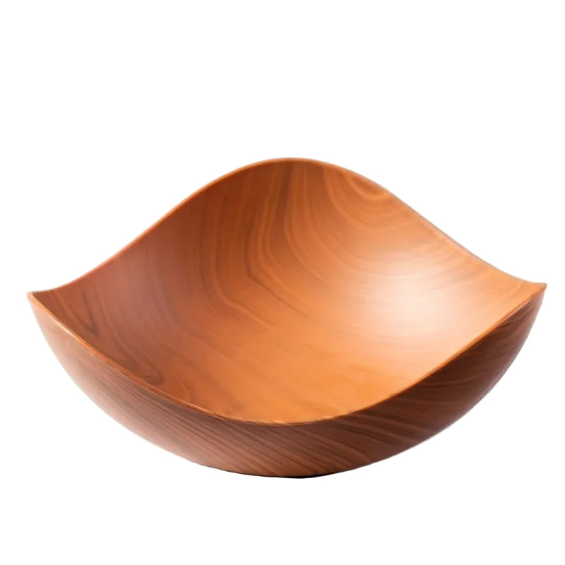 Stor Ljus Fruktskål i Trälook