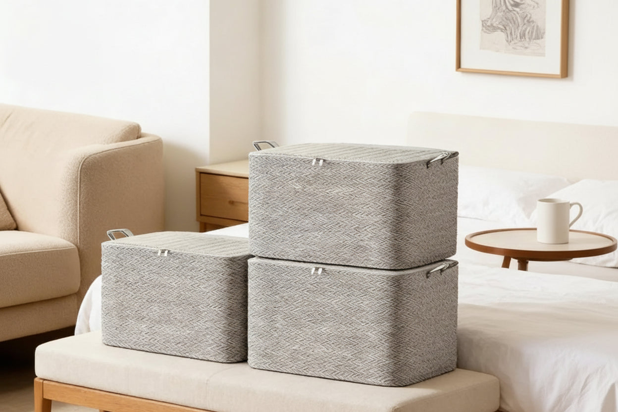 Stor fällbar förvaringslåda med lock & stor kapacitet