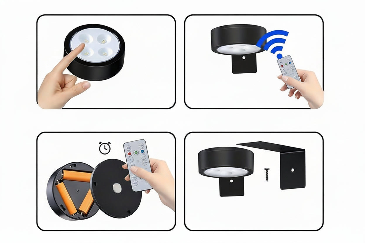 Trådlös & Magnetisk Vägglampa (3-pack)