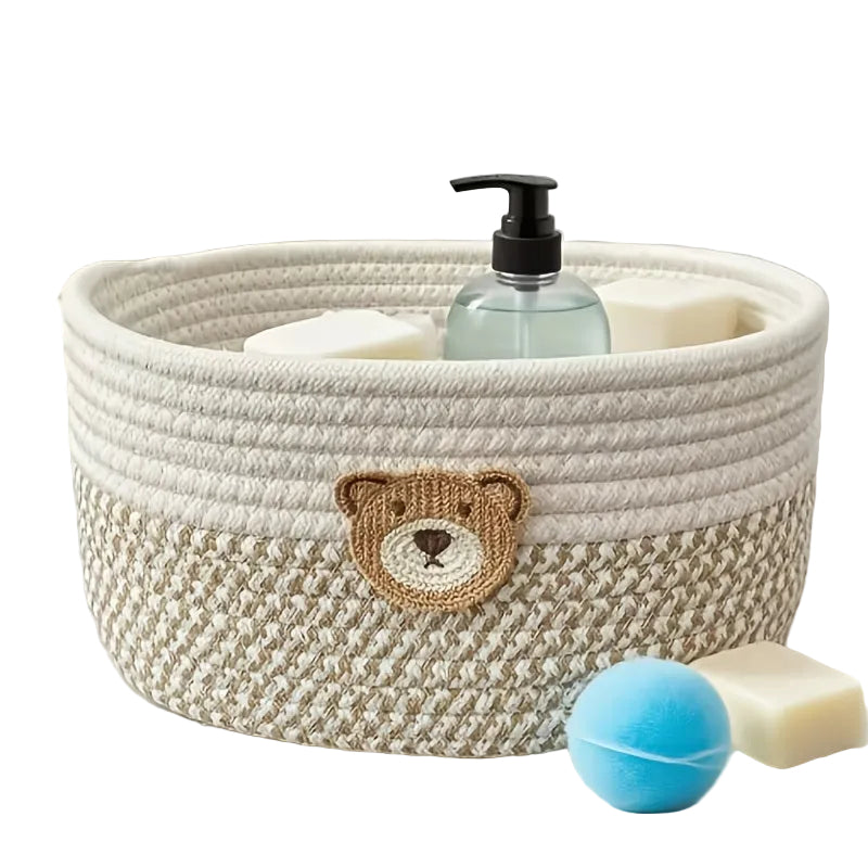 Beige Vävd förvaringskorg