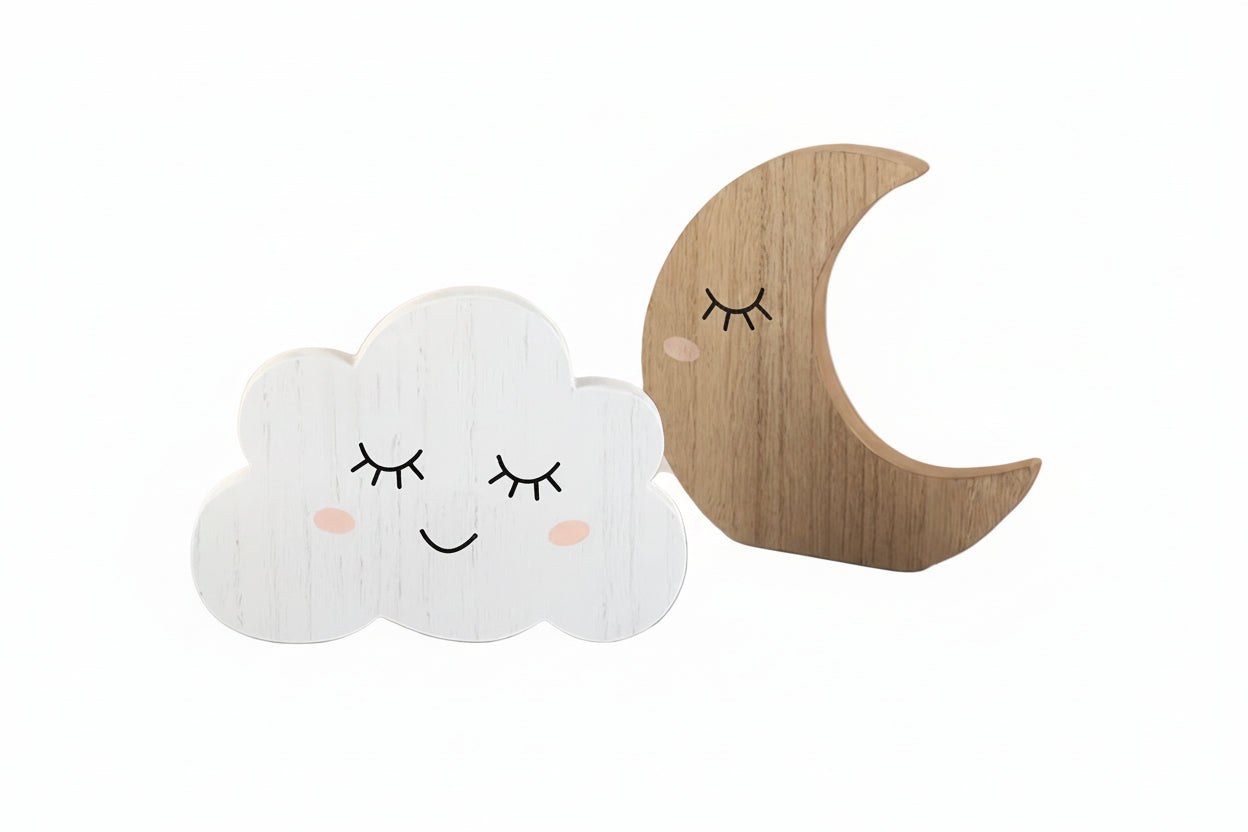 Trädekorationer – Moln & HalvMåne i skandinavisk stil