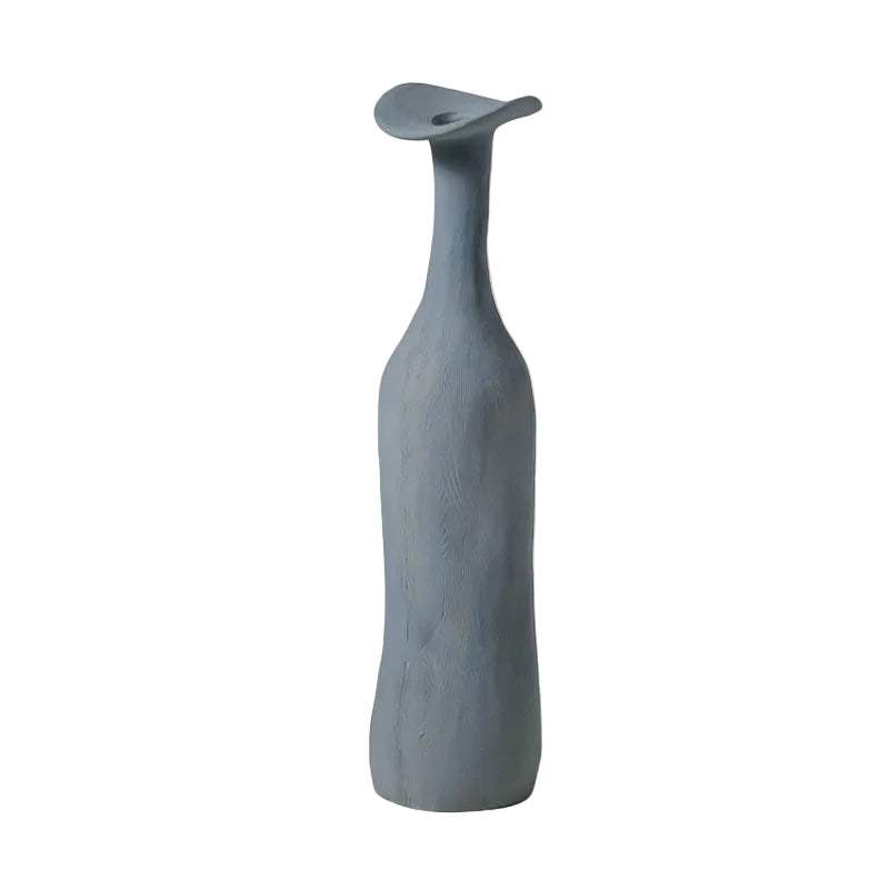 Blå Skulptural Keramikvas i Morandi-stil