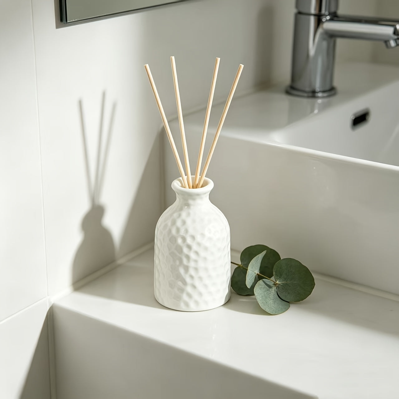 Mini Keramikvas 'Struktur' i Vit – Set om 3