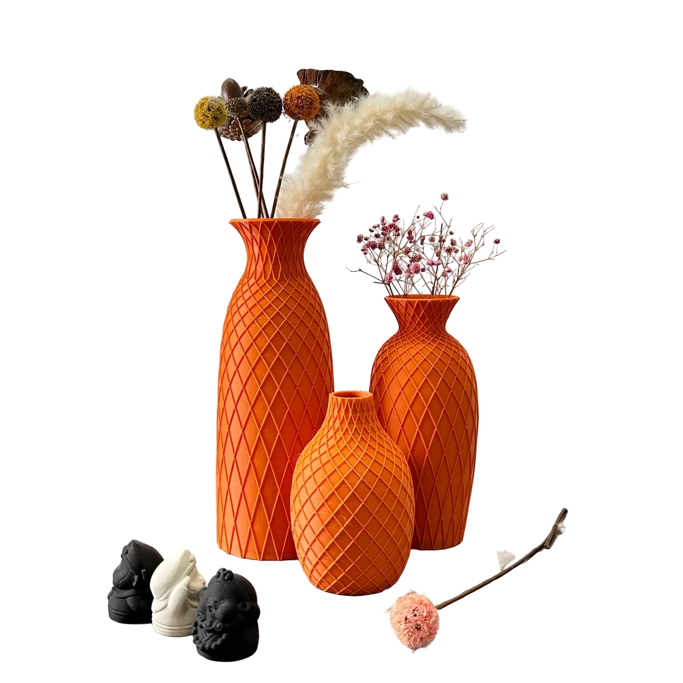Orange Vas-set med Diamantstruktur