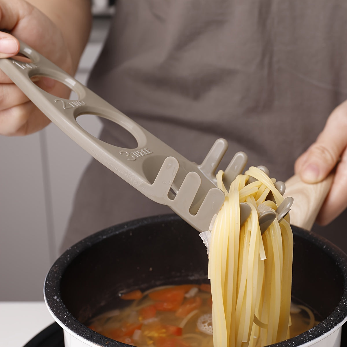 Spaghetti pastagaffel hålslev med spaghettimåttverktyg - Perfekt pasta utan gissningar