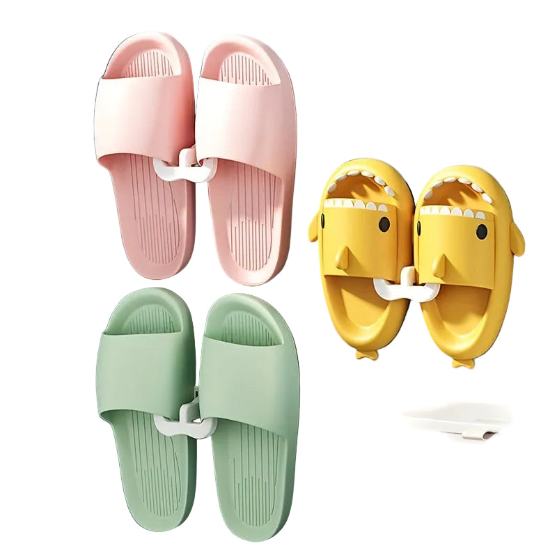 Självhäftande vägghängd toffel- & skohylla utan borrning