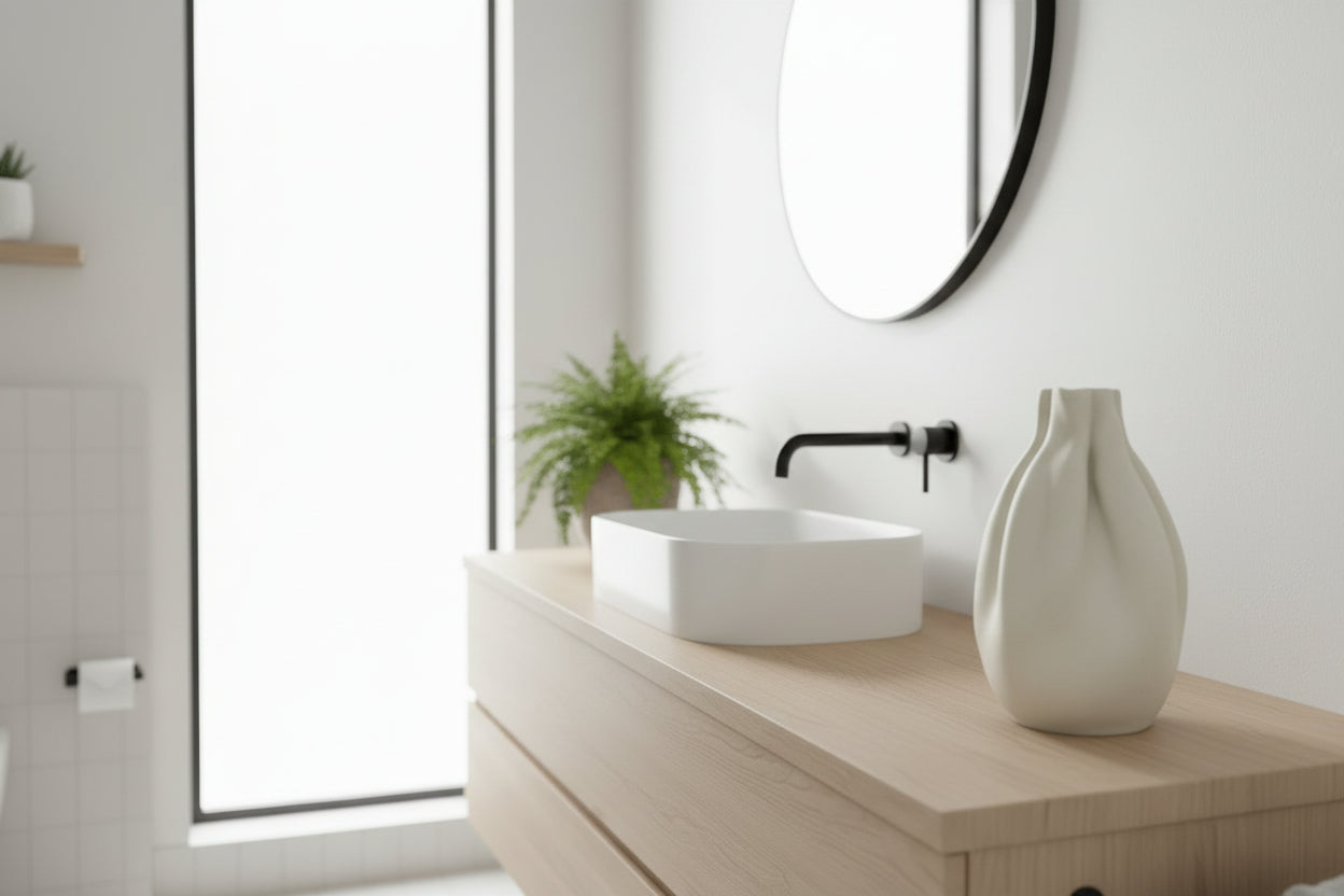 Väskformad Vas i Minimalistiskt Vitt
