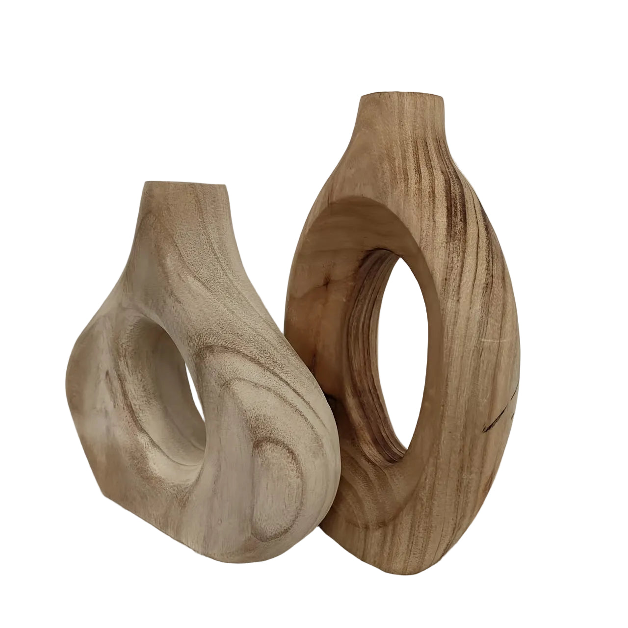 Skulptural Trävas med Organisk Form
