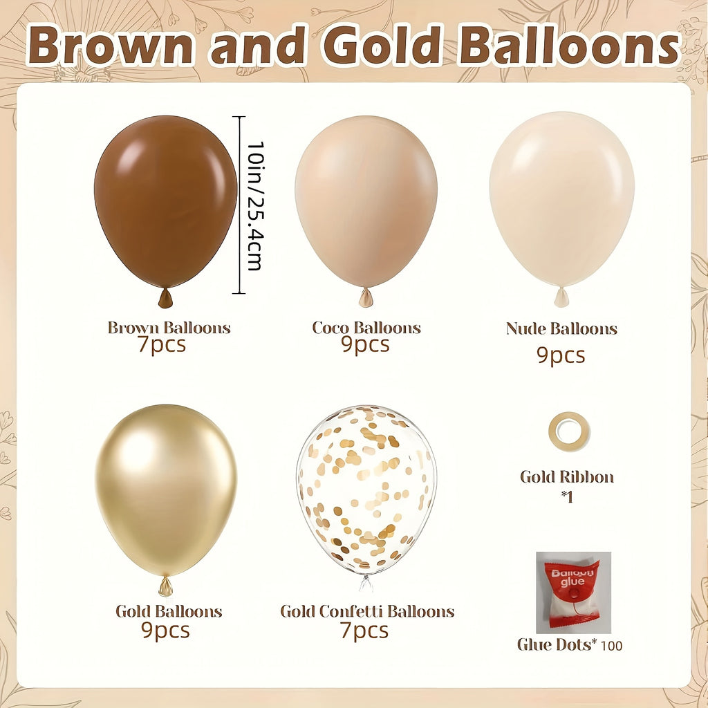 41 st Sofistikerat ballongset i Brun & Guld
