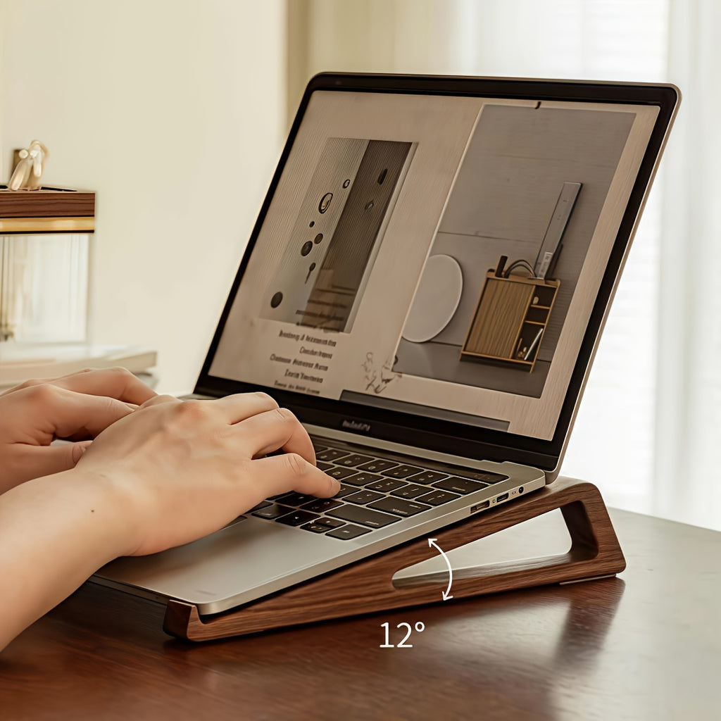 Bambu Ergonomisk Laptopställ – Stabil Höjning med Naturlig Vintagekänsla