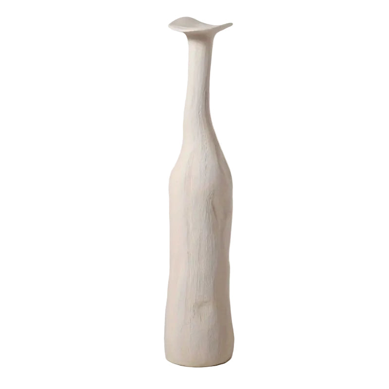 Vit Skulptural Keramikvas i Morandi-stil