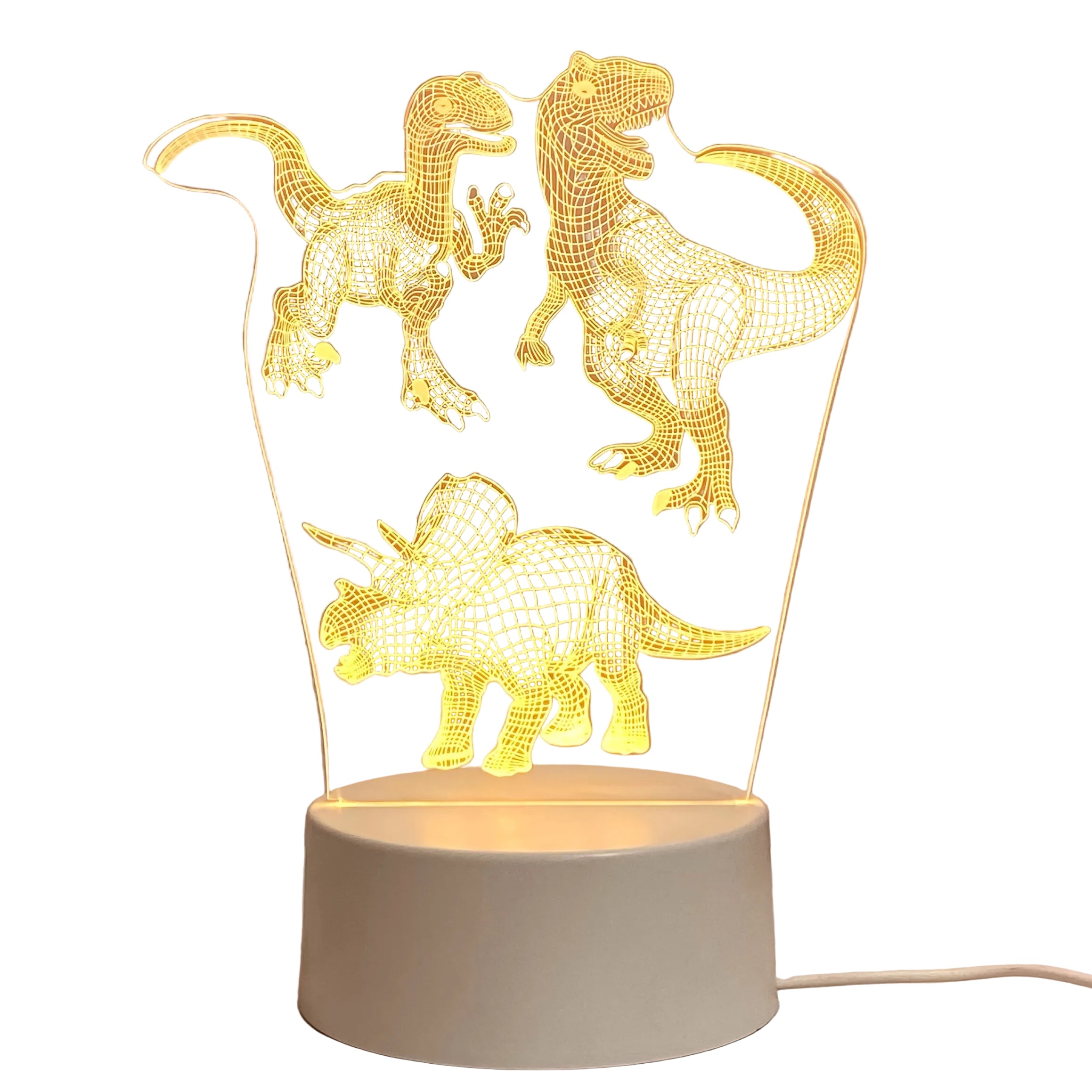 Retro Dinosaur 3D Nattlampa – Kreativ LED-lampa för Stämningsfull Belysning
