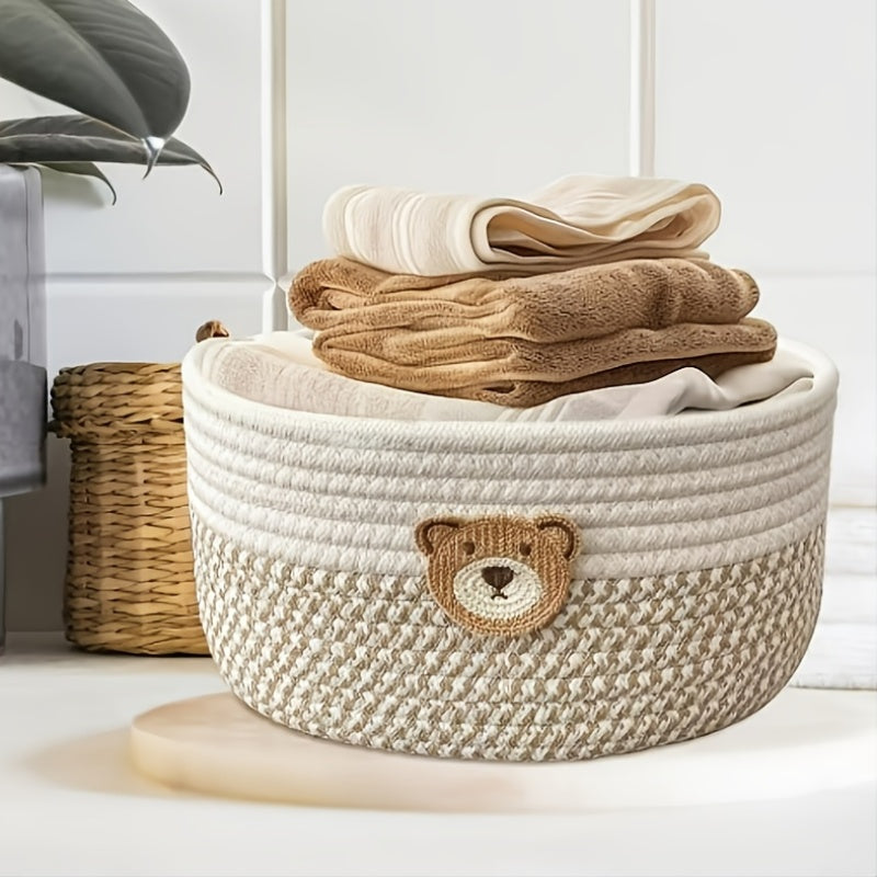 Beige Vävd förvaringskorg