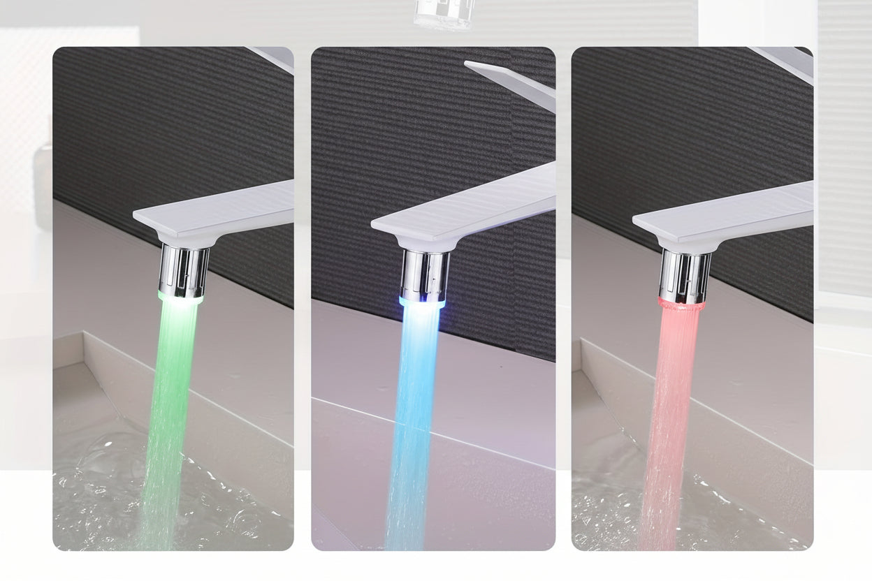 Temperaturstyrd LED-Kran – Färgskiftande Ljus för Kök & Badrum