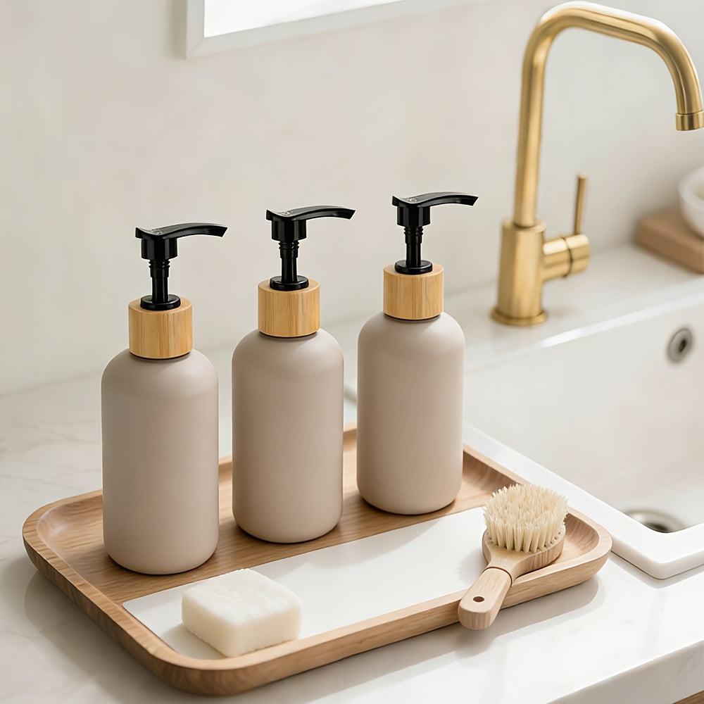 Eleganta Pumpflaskor i Beige & Svart – 3-pack